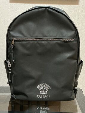 Versace Parfums Black Medusa Backpack EUC